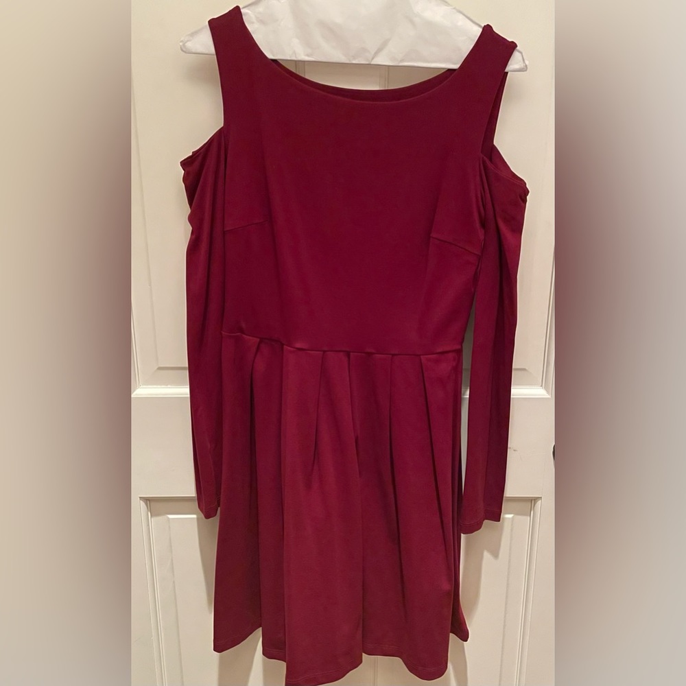 Susana Monaco Crimson Red Open Shoulder Dress size medium